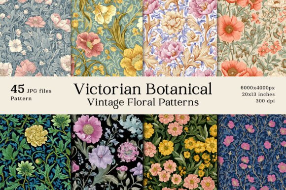 45 Victorian Botanical Floral Patterns: A Guide to Timeless Elegance in Design