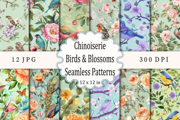 Chinoiserie Birds Blossoms Patterns: Strategic Applications for Modern Design and Branding