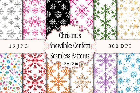 Christmas Snowflake Confetti Patterns