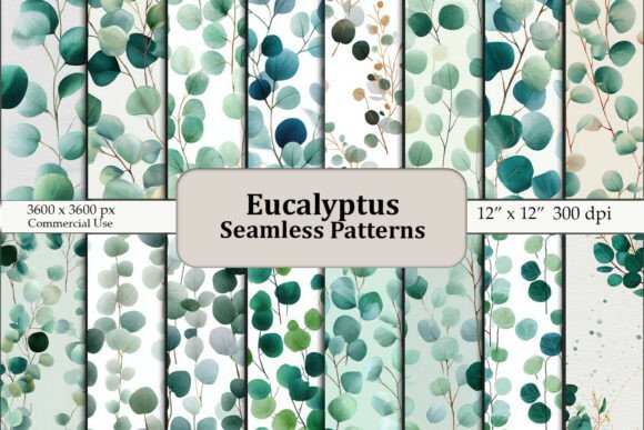 Eucalyptus Seamless Patterns