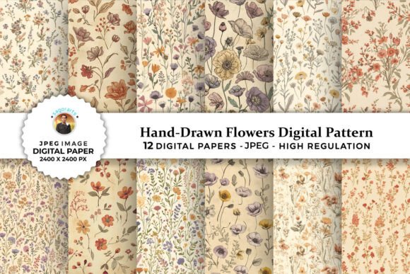 Evaluating Hand-Drawn Flowers Digital Patterns for Creative Projects