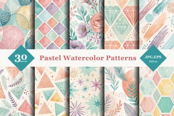 Evaluating Pastel Watercolor Seamless Patterns 06 for Creative Projects