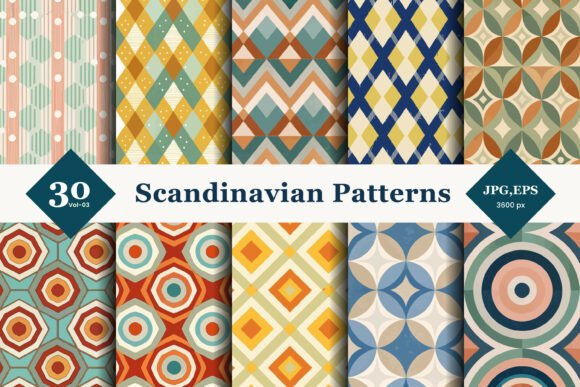 Evaluating Scandinavian Geometric Seamless Patterns 03 for Modern Design Projects