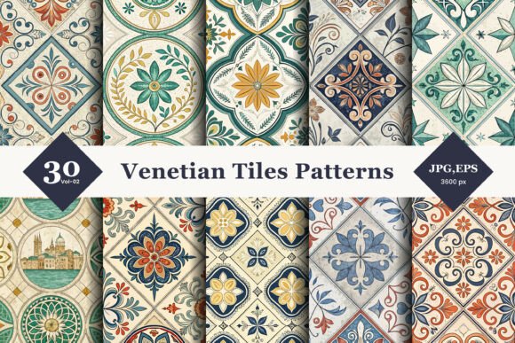 Evaluating Venetian Tiles Seamless Patterns 02 for Design Projects