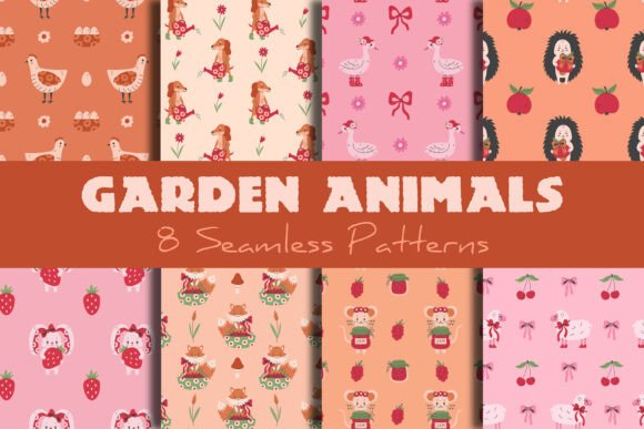 Garden Animals Seamless Patterns Papers: Elevating Digital Design with Cottagecore Charm