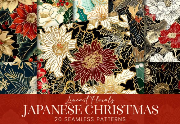 Japanese Christmas Floral Patterns