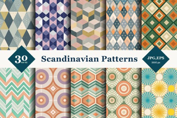 Mastering Modern Aesthetics: The Versatility of Scandinavian Geometric Seamless Patterns 02