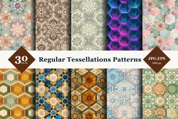 Regular Tessellations Seamless Patterns 02