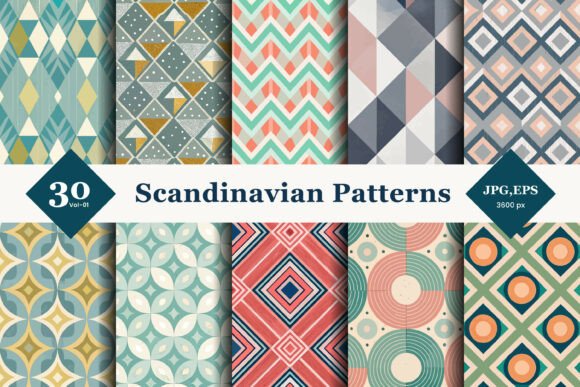 Scandinavian Geometric Seamless Patterns 01: A Modern Toolkit for Minimalist Design