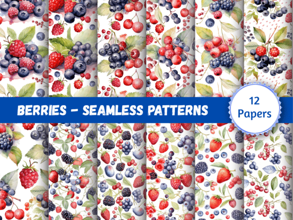 Seamless Paper Patterns - Berries Mix