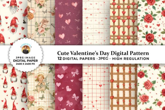 Transform Your Valentine’s Day Creations with 12 Cute Valentine’s Day Digital Patterns
