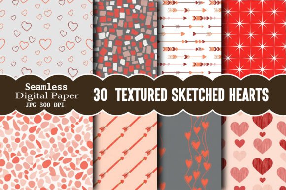 Unlocking the Creative Potential of Textured Sketched Hearts Patterns