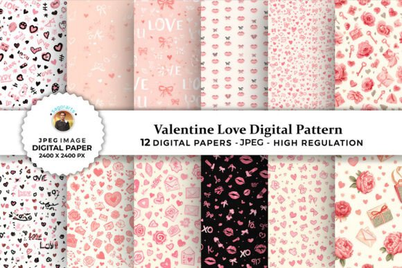 Valentine Love Digital Patterns