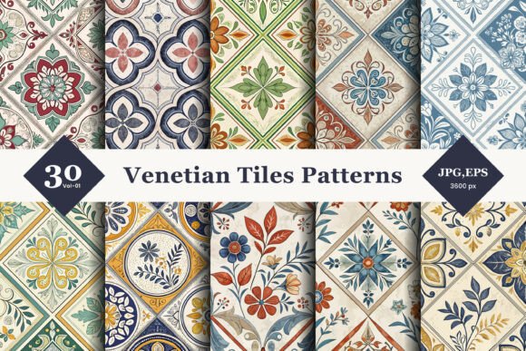 Venetian Tiles Seamless Patterns 01: Timeless Italian Design